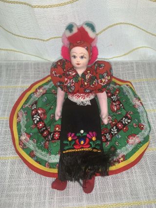 Vintage Peru Native Folk Art Rag Doll Woman
