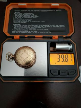 Elgin watch Antique 14k Gold filled Elgin Full Hunter case Pocket Watch 4