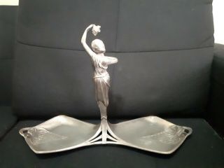 EXCEPTIONAL ART NOUVEAU WMF SWEET DISH OR CARD HOLDER 2