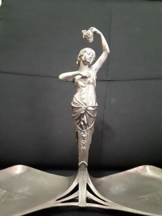 EXCEPTIONAL ART NOUVEAU WMF SWEET DISH OR CARD HOLDER 3