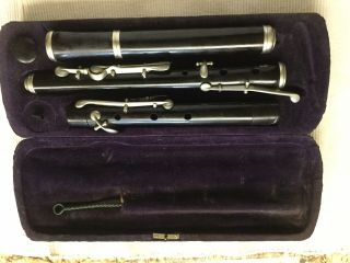 Antique Nach H.  F.  Meyer Hanover Flute With Case