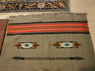 antique / vintage rio grande chimayo indian thunderbird blanket 50 x 80 fringe 5