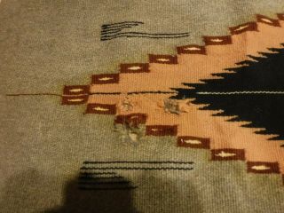 antique / vintage rio grande chimayo indian thunderbird blanket 50 x 80 fringe 6