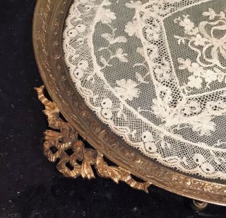 Large Antique French Bronze Lace Dresser Vanity Tray EMPIRE ART 3