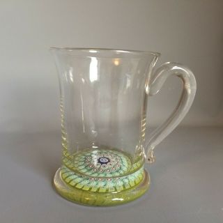 Antique Millefiori Glass Tankard Or Mug Late 19th Century Not Paperweight
