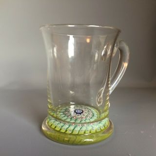 Antique millefiori glass tankard or mug late 19th century Not paperweight 3