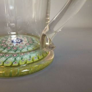 Antique millefiori glass tankard or mug late 19th century Not paperweight 5