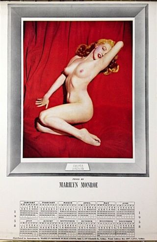 Marilyn Monroe 1958 Vintage Pinup Calendar Golden Dreams Australia Kelley Ex
