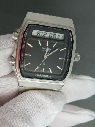 Rare Seiko Vintage Digital Watch Bond Era 80s H557 - 513a Retro Silverwave