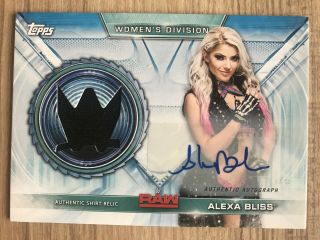 Alexa Bliss 2019 Topps Wwe Worn Shirt Relic Auto Ssp Extremely Rare 10/10 = 1/1?