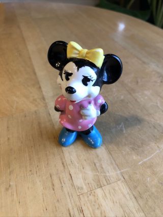 Vintage Minnie Mouse Ceramic Figure Walt Disney Productions - Japan Vg,