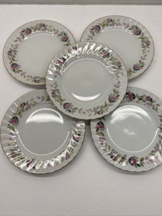 Creative Fine China 2345 Regency Rose Set Of 5 Bread / Butter Plates 6 1/4 Inch