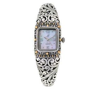 Bali Designs Sanga 18k Gold Accent Mother - Of - Pearl Dial Cuff Watch S/m$249