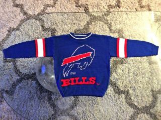 Buffalo Bills Blue Sweater Youth Toddlers Medium Size 5 - 6 Vintage