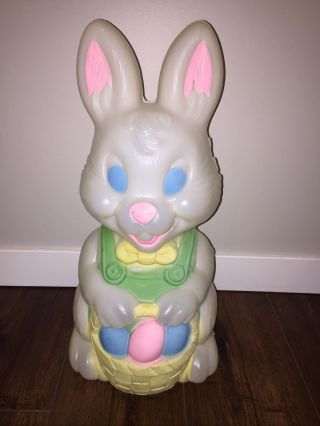 Vintage Easter Bunny Blow Mold 19 " General Foam Plastics No Light