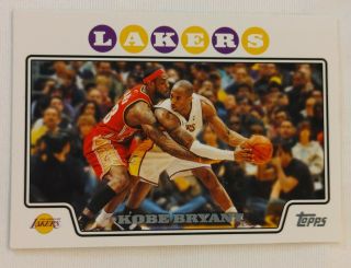 2008 - 09 Nba Topps Kobe Bryant Vs Lebron James Basketball Card 24 La Lakers