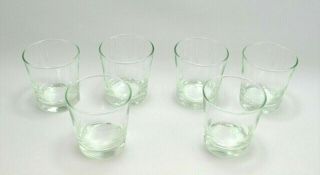 6 Vintage Heavy Clear Thick Bottom Bar Ware Glasses Bar - Ware Rocks / Whiskey