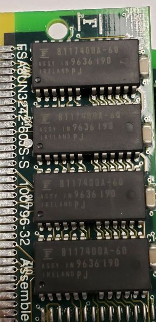 Vintage 16mb Dram Simm 72 Pin Memory Module 8117400a - 60