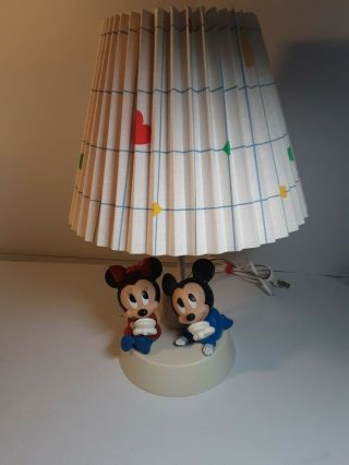 Vintage 1984 Disney Baby Mickey Minnie Mouse Nursery Lamp & Nightlight 3 Way