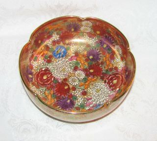 Antique Japanese Satsuma Bowl on Stand Meiji 19th Century 2