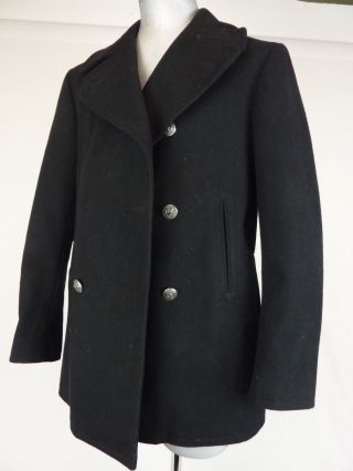 Vintage Us Navy Authentic Wool Pea Coat Ww2 Era Size 38r