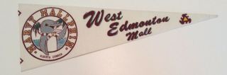 Vintage 1980’s West Edmonton Mall Alberta Canada19” Pennant " Marvy Mallphin "