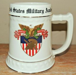 Vintage Usma United States Military Academy West Point Beer Stein Mug Large Usa