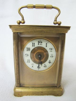 Antique 19th Century Small French Carriage Clock with Porcelain Dial. 2