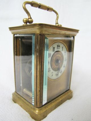 Antique 19th Century Small French Carriage Clock with Porcelain Dial. 3