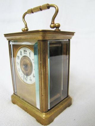 Antique 19th Century Small French Carriage Clock with Porcelain Dial. 4