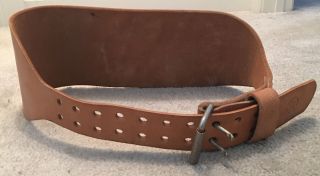 Vintage Altus 2 Prong Leather Weight Lifting Belt Size Large 34 - 42 Made In Usa
