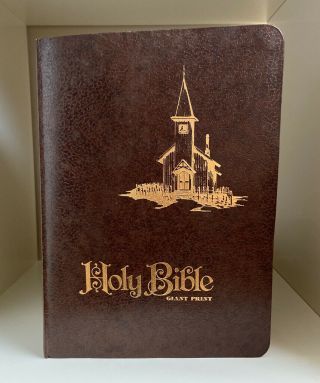 Giant Print Holy Bible Kedeka Publishers King James Kjv Red Letter Wbox 1976 Vtg