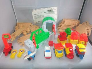 Fisher - Price Flip Track Rail & Road Set Train On One Side Road On Other 1991 Vtg