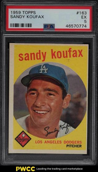 1959 Topps Sandy Koufax 163 Psa 5 Ex