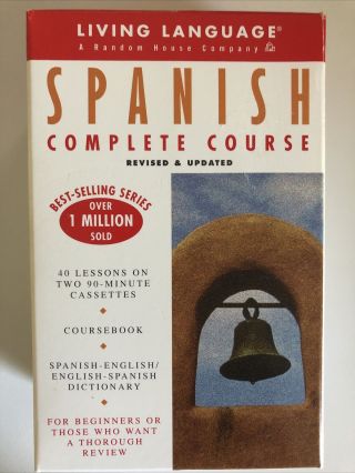 Living Language Spanish Complete Course Basic Intermediate Cassettes Books Vtg