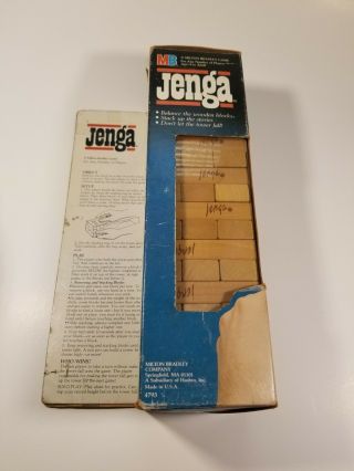 Vintage 1986 Jenga By Milton Bradley Games Wooden Blocks Complete