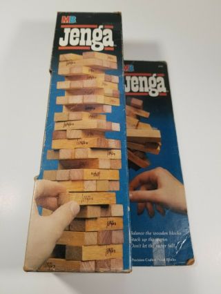 Vintage 1986 Jenga by Milton Bradley Games Wooden Blocks Complete 2