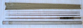 Vintage Wright & Mcgill Granger Aristocrat Bamboo Fly Fishing Rod 8.  5 Ft.  4 - Pc