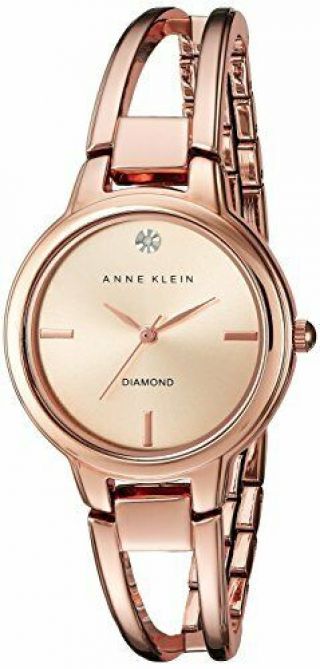 Wristwatch Anne Klein Women Diamond - Accented Dial Rose Gold - Tone Open Bang.