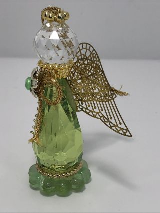 Vintage ROMAN Inc.  3” ANGEL Ornament Birthstone PERIDOT AUGUST 2