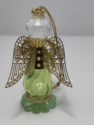 Vintage ROMAN Inc.  3” ANGEL Ornament Birthstone PERIDOT AUGUST 3