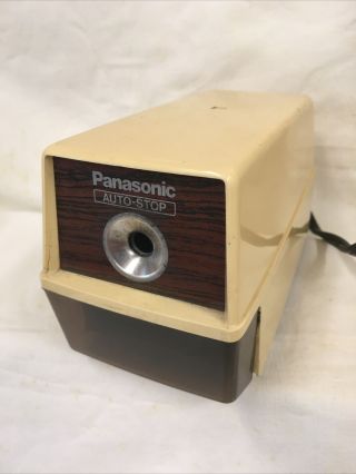 Vintage Panasonic Electric Pencil Sharpener Auto - Stop Kp - 100 Cleaned &