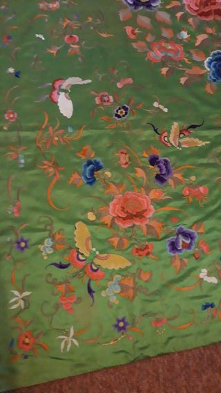 Antique Straits Chinese Peranakan Nonya embroidered silk panel 2