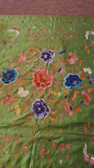 Antique Straits Chinese Peranakan Nonya embroidered silk panel 6