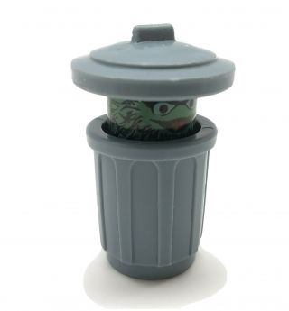 Vintage Fisher - Price Little People Oscar Grouch Trash Can Sesame Street Muppets