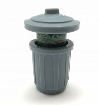 Vintage Fisher - Price Little People OSCAR GROUCH Trash Can Sesame Street Muppets 2