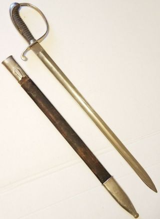 Antique Military Officers Sword W Scabbard Shark Skin Handle 26 " Old