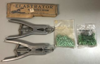 2 Vintage Elastrator Tools For Castrating & Docking With Rings Very Good Cond