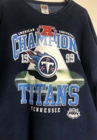 Tennessee Titans Vintage 1999 Conference Champions Size XX Large XXL Heavy FOTL 2