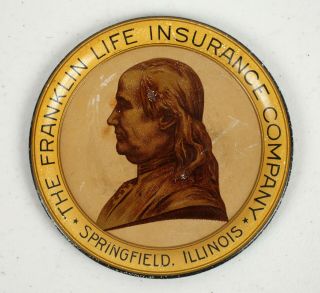 Vintage Ben Franklin Life Insurance Co.  Springfield Illinois Tip Tray
